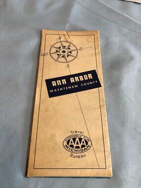 VINTAGE Ann Arbor Michigan Washtenaw County Map #F5